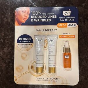 NIP ROC Retinol Correction Daytime 1.3 oz SPF 30 + Vit C Serum Factory Sealed